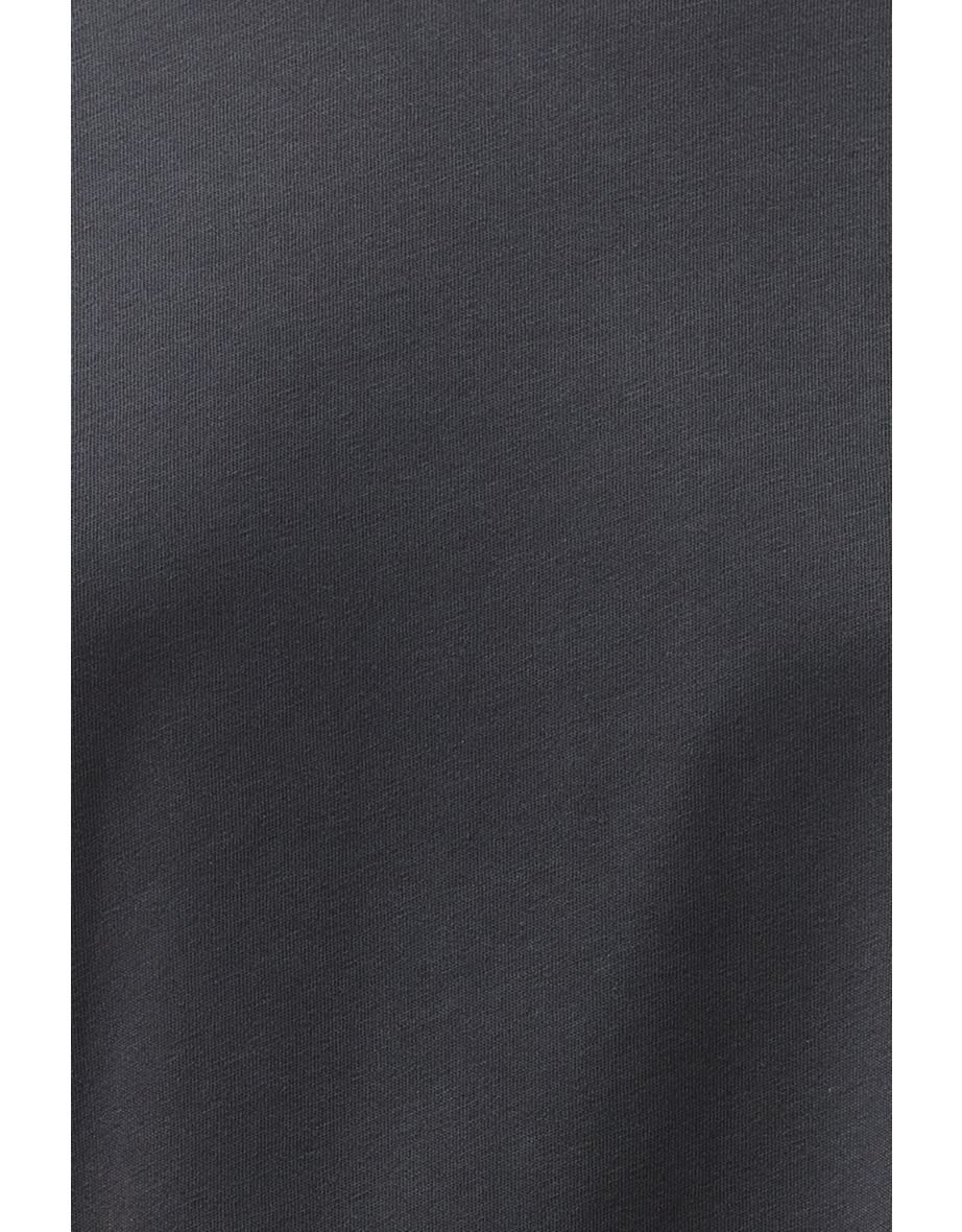 Anthracite 100% Cotton Crew Neck Boyfriend Knitted T-Shirt - 4