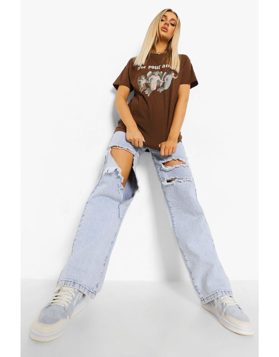 Not Your Angel T Shirt - mocha - 3