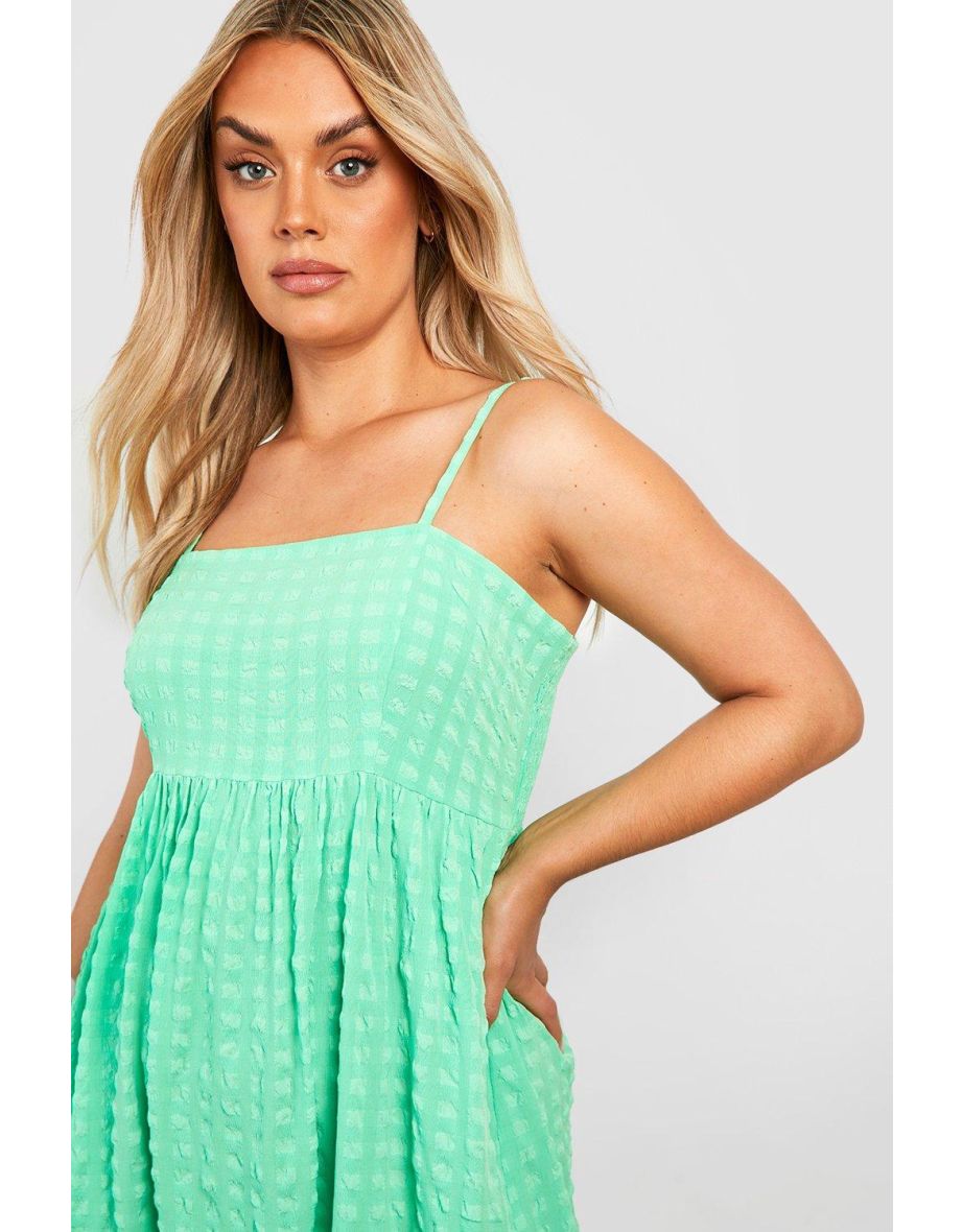 Plus Textured Maxi Dress - pale green - 3
