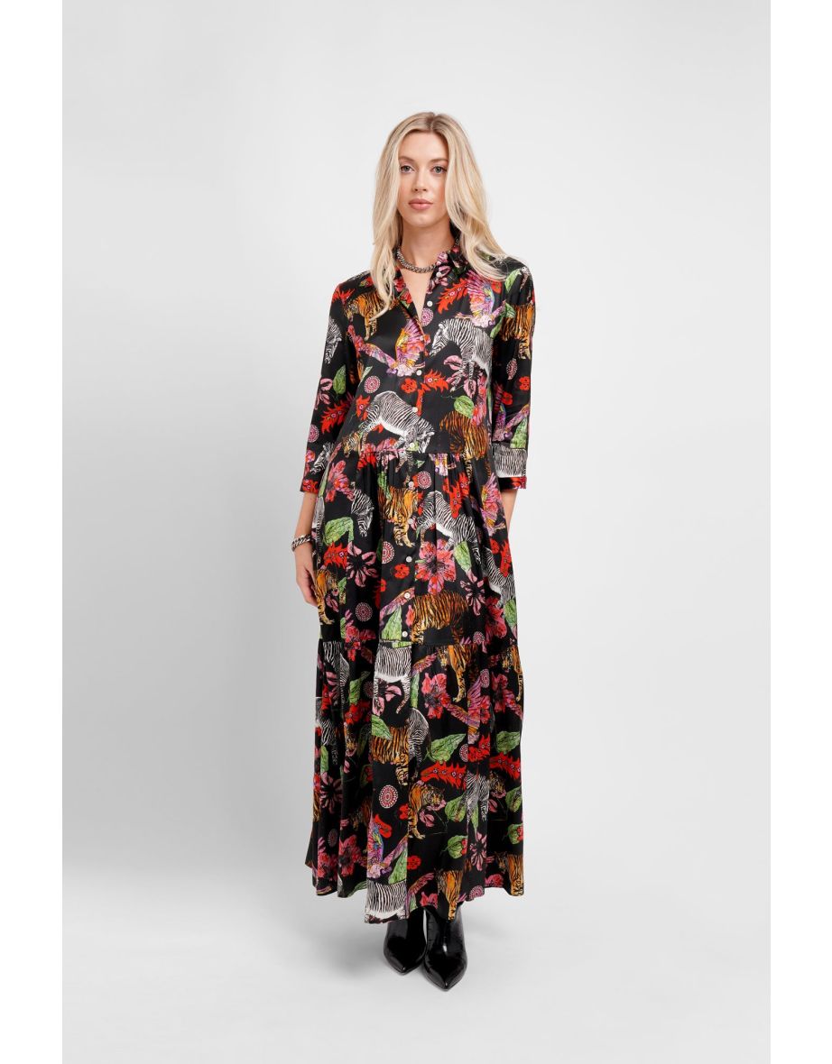 Maxi Shirt Dress / "Tiger Tales"