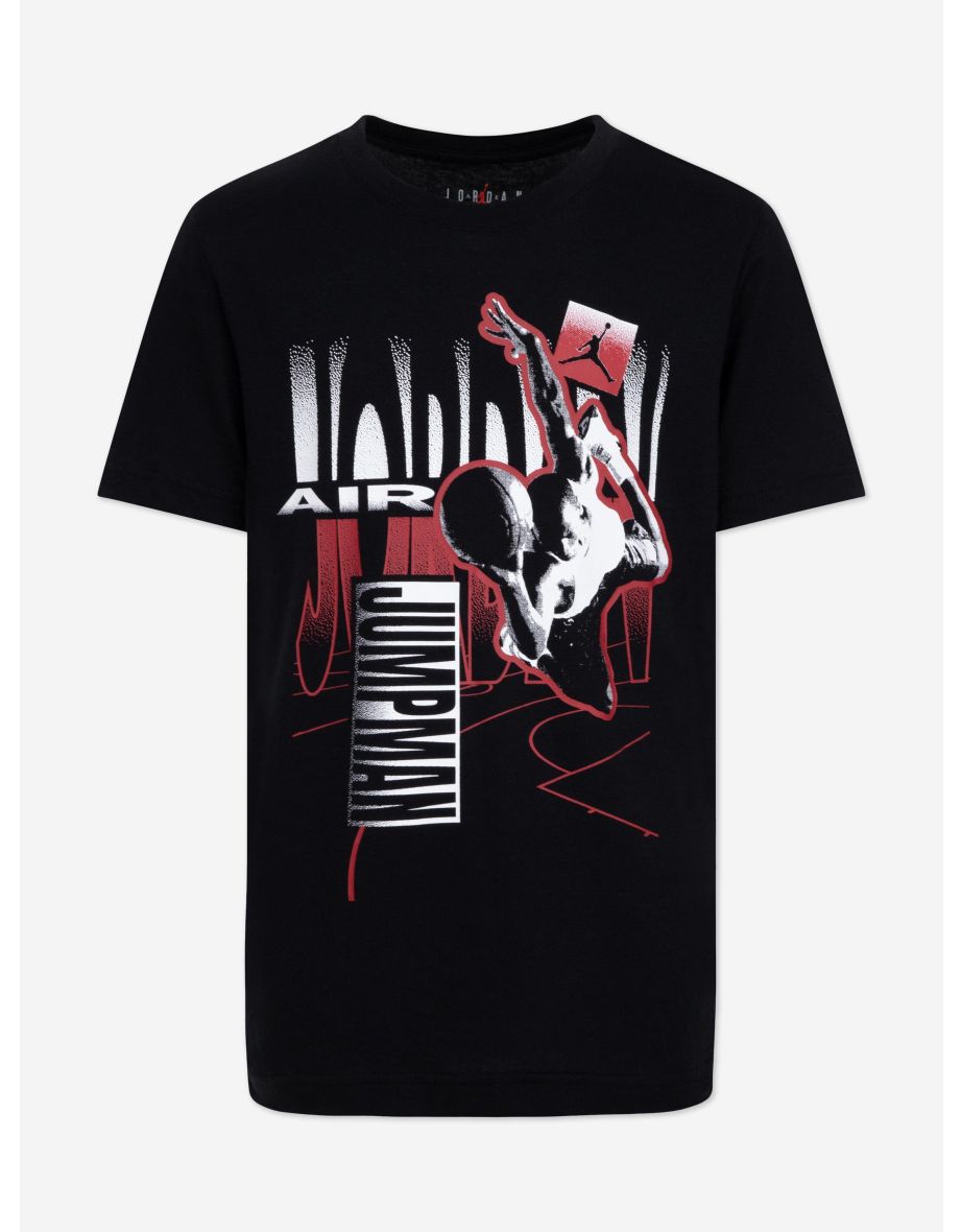 Boys MJ Court Fade T-Shirt in Black