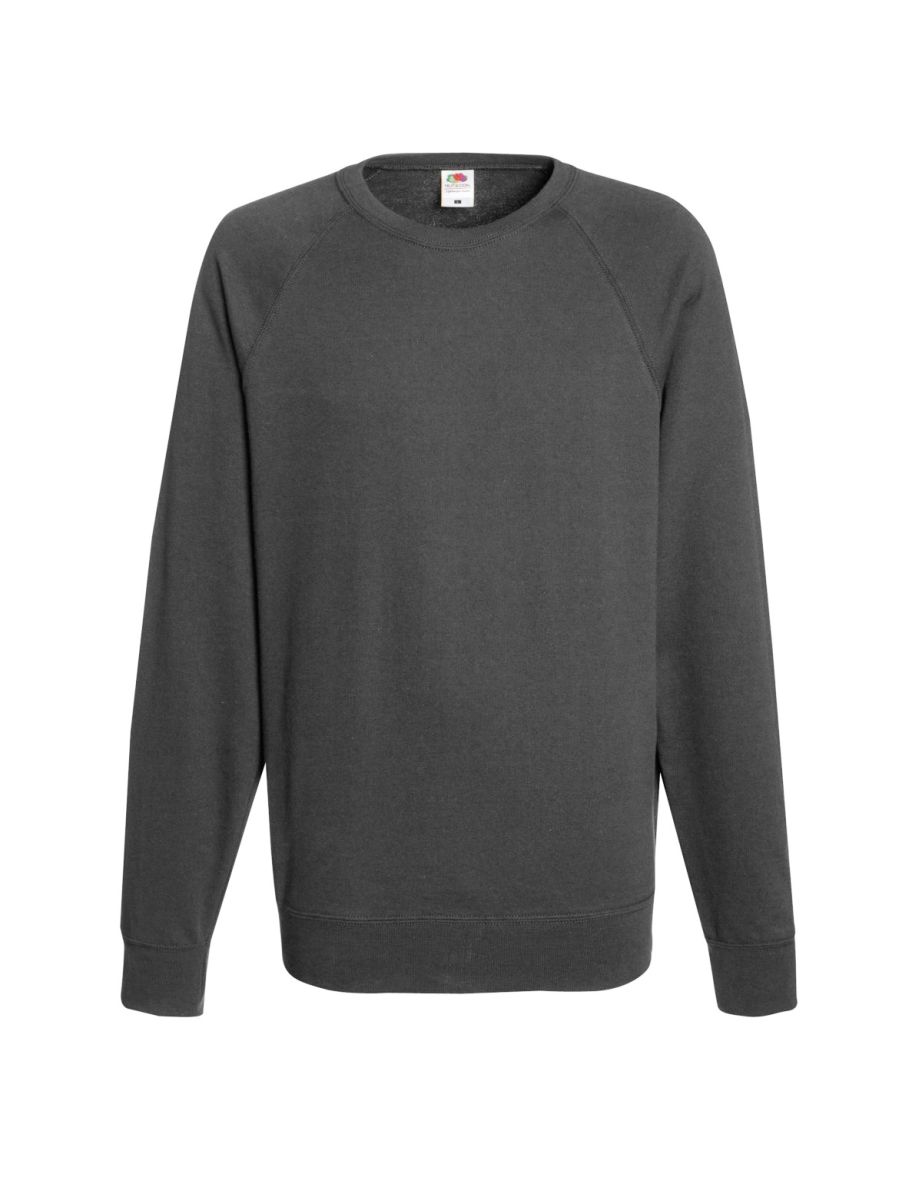 Fruit Of The Loom Mens Lightweight Raglan Sweatshirt (240 GSM) - Light Graphite