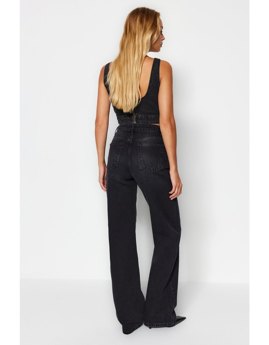 Jeans - Black - Wide leg - 6