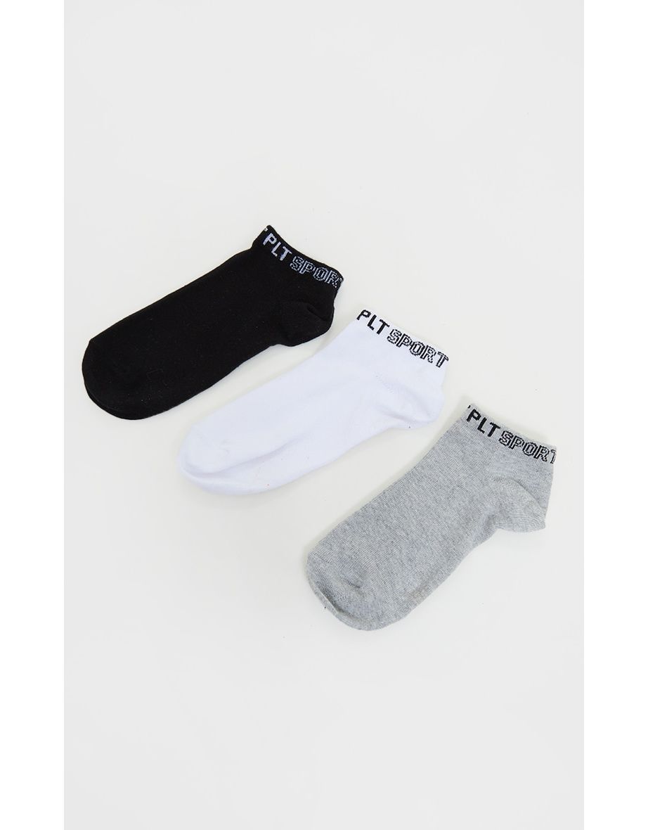 Monochrome 3 Pack Sports Ankle Socks - 2