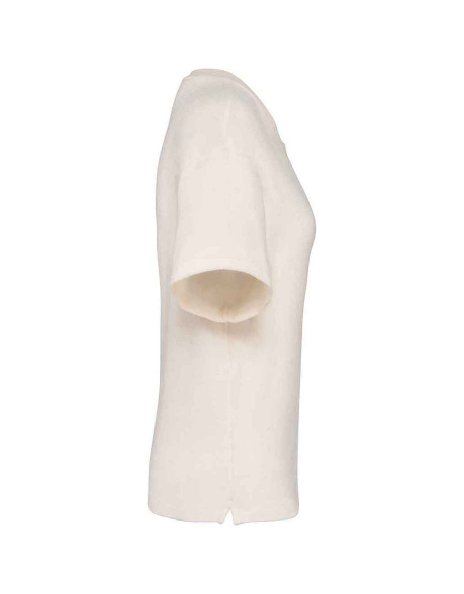 Native Spirit Womens/Ladies Terrycloth T-Shirt - Ivory - 2
