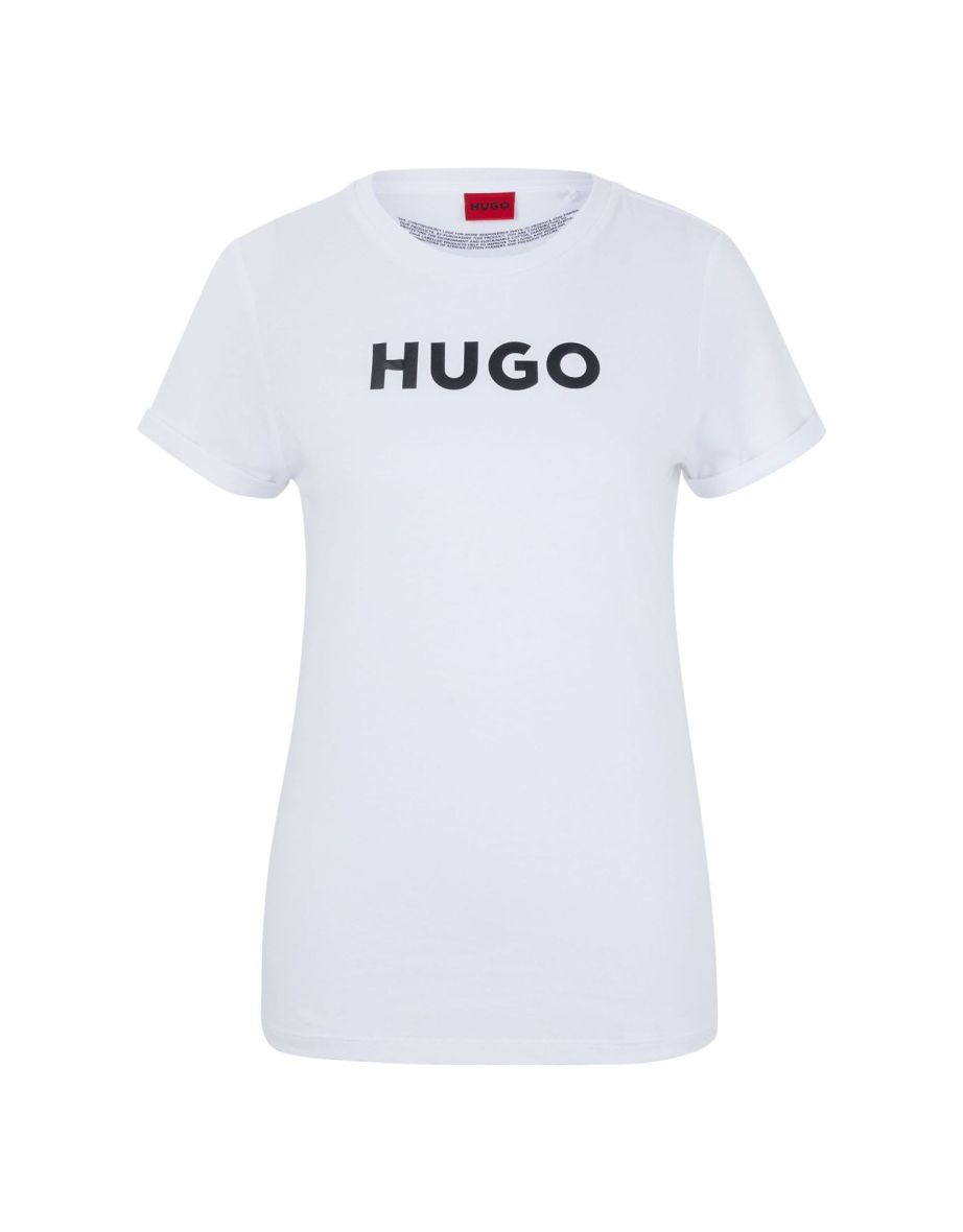 Women's Hugo Boss Logo Print Slim-Fit T-Shirt in White