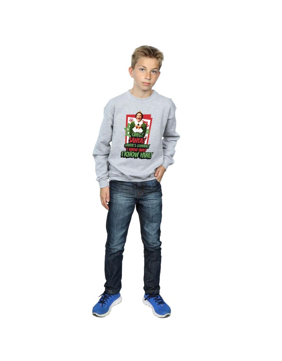 Elf Boys OMG Santa Sweatshirt - Sports Grey - 3