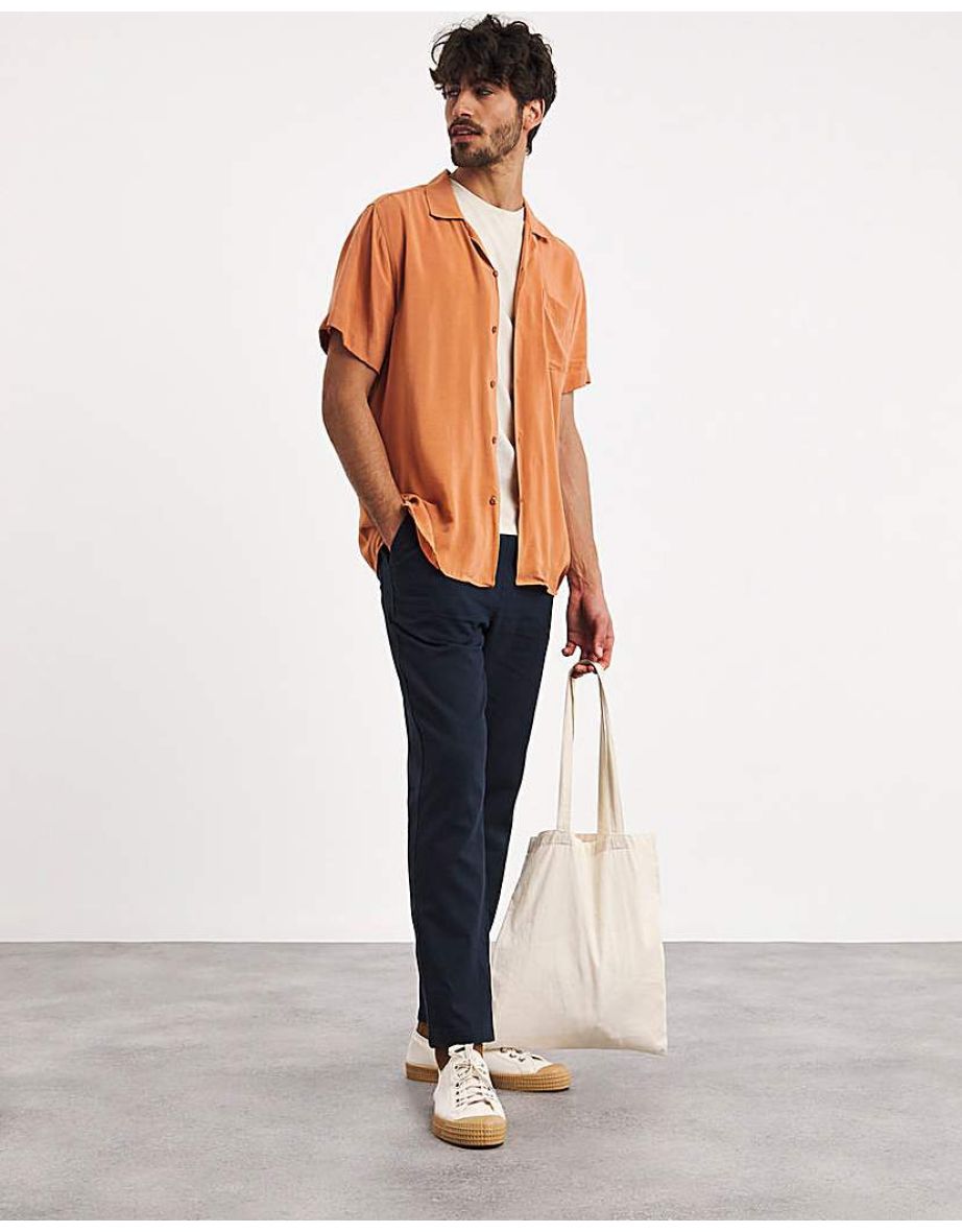 Linen Blend Tapered Elasticated Trouser