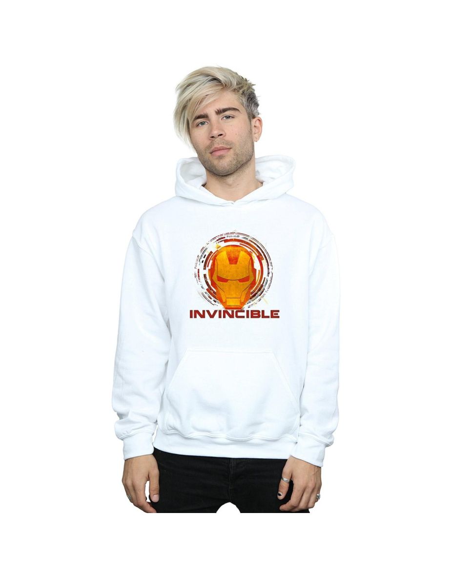Marvel Mens Avengers Iron Man Invincible Hoodie - White