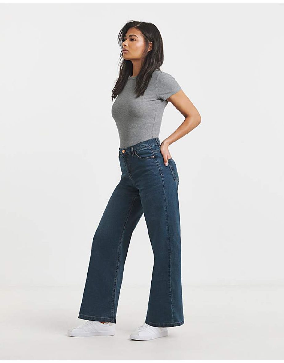 Simply Be 24/7 Wide Leg Jeans - Blue