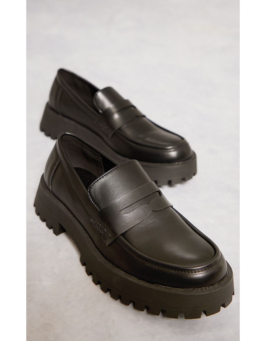 Black Chunky Brogue Loafers - 3