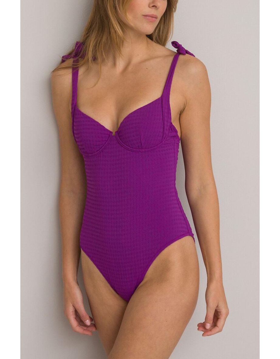 Seersucker Demi-Cup Swimsuit