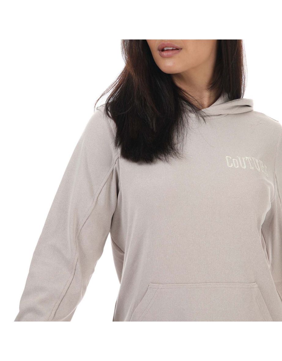 Women's Couture Club Ribbed Varsity Hoody in Cream - 5