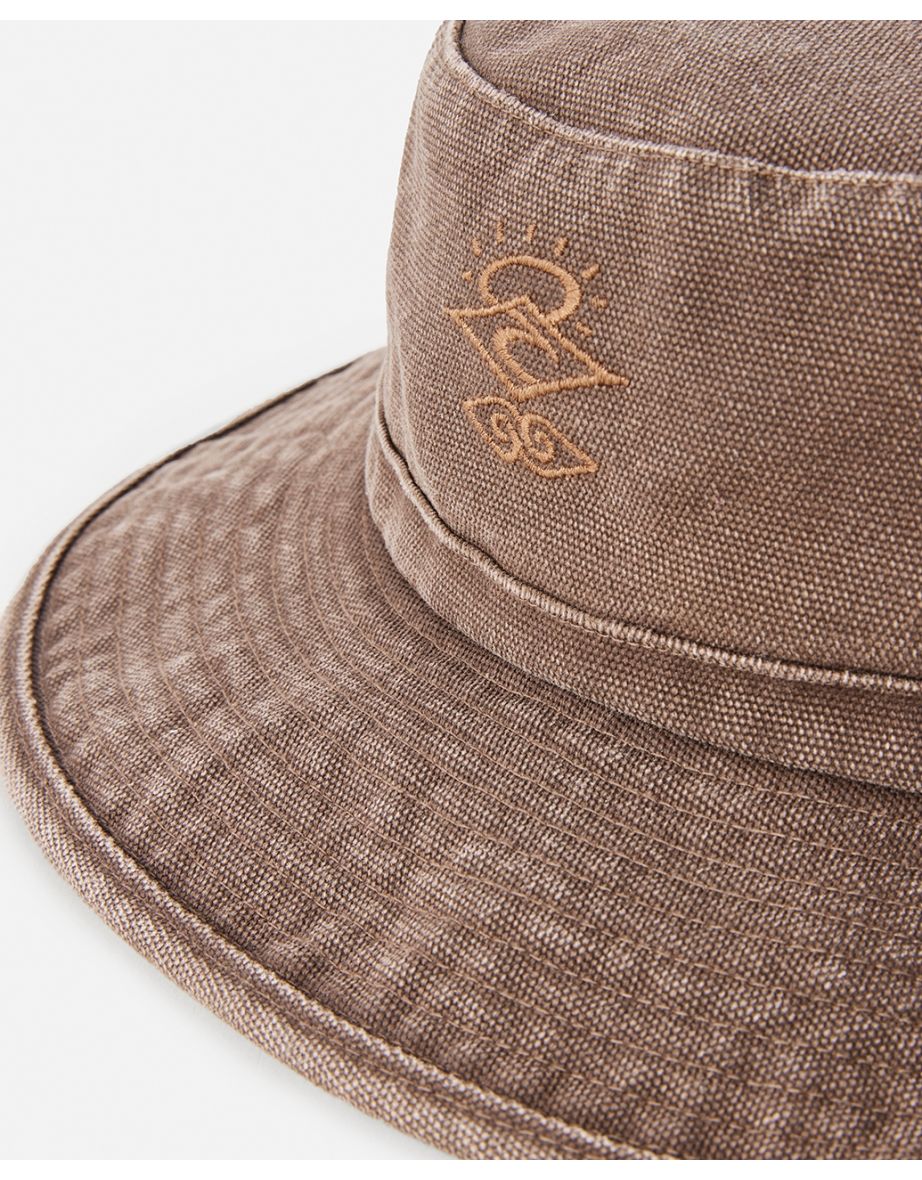 Rip Curl Mens Searchers Mid Brim All Round Summer Bucket Hat - Chocolate Brown - 3