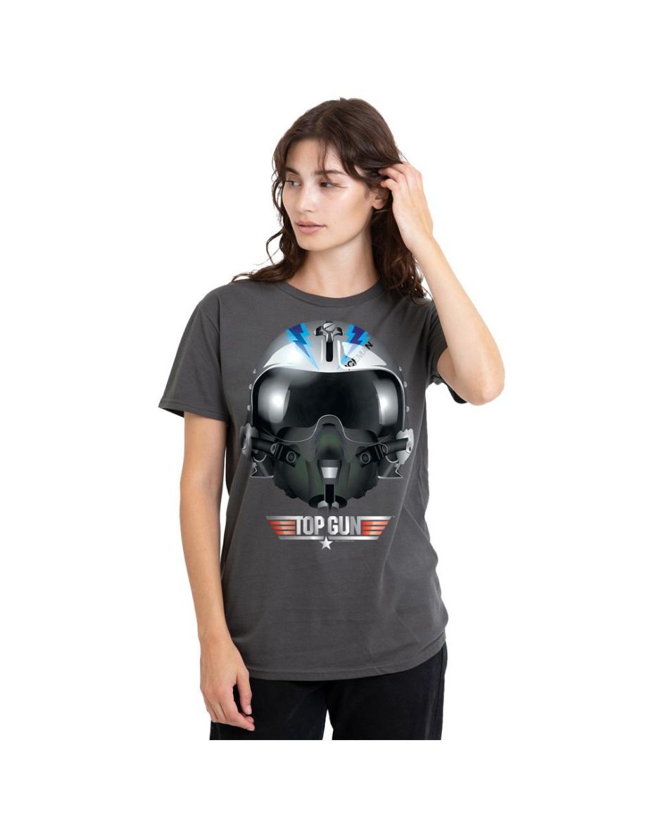Top Gun Unisex Adult Iceman Helmet T-Shirt - Charcoal