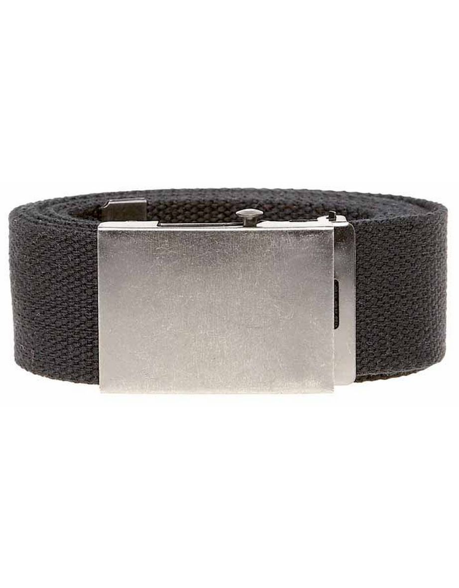 Duke Mens Kingsize Edward Plain Webbing Belt - Black