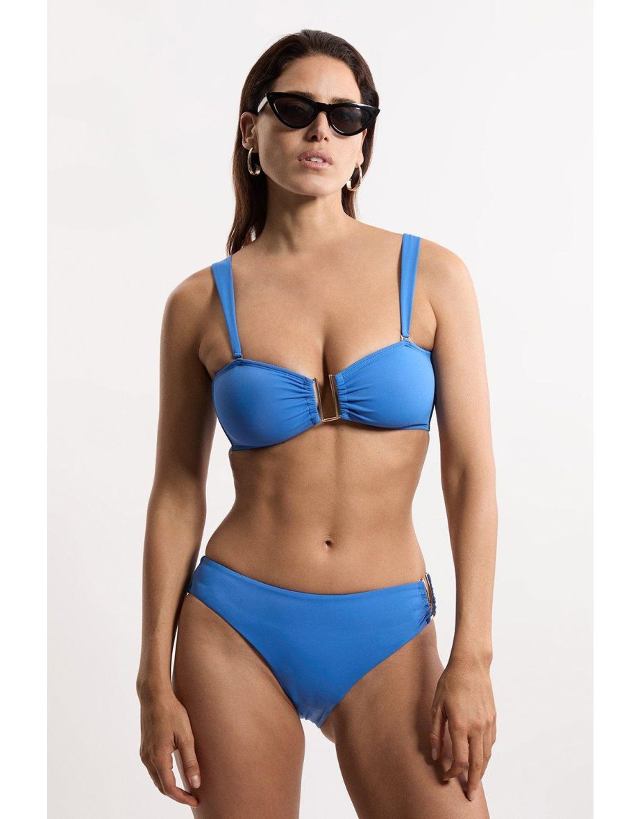 Detachable Strap Gold Trim Bikini Top