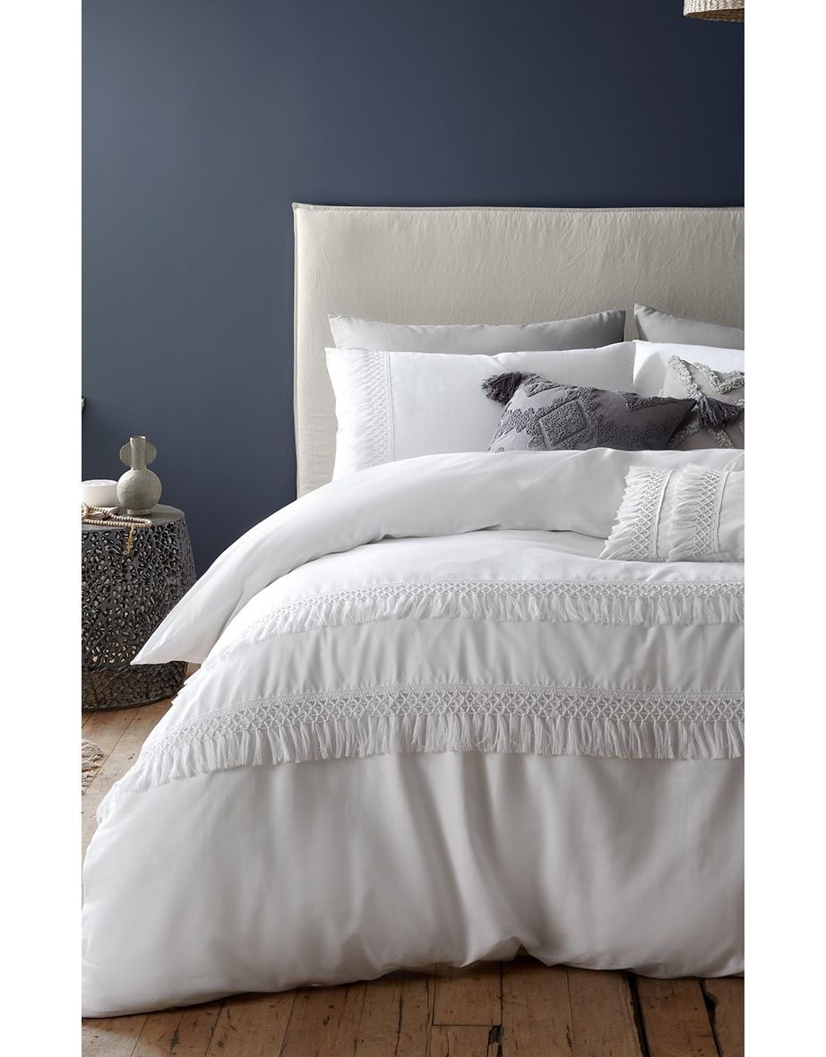 White Pintuck Duvet Cover Set 100% Egyptian Cotton Bedding Sets Double King  Size