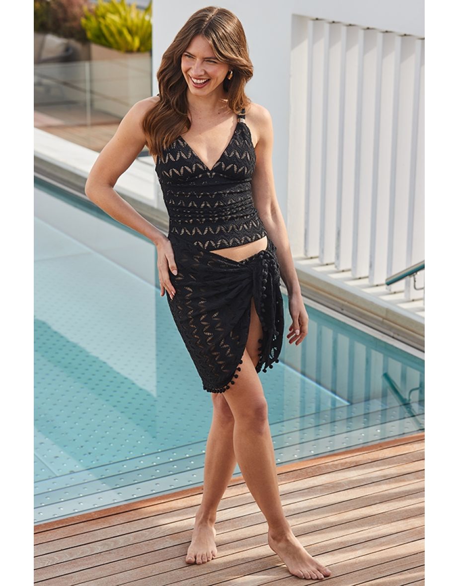 Black Crochet Sarong