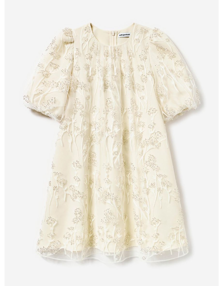 Girls Tulle Flower Dress in Ivory