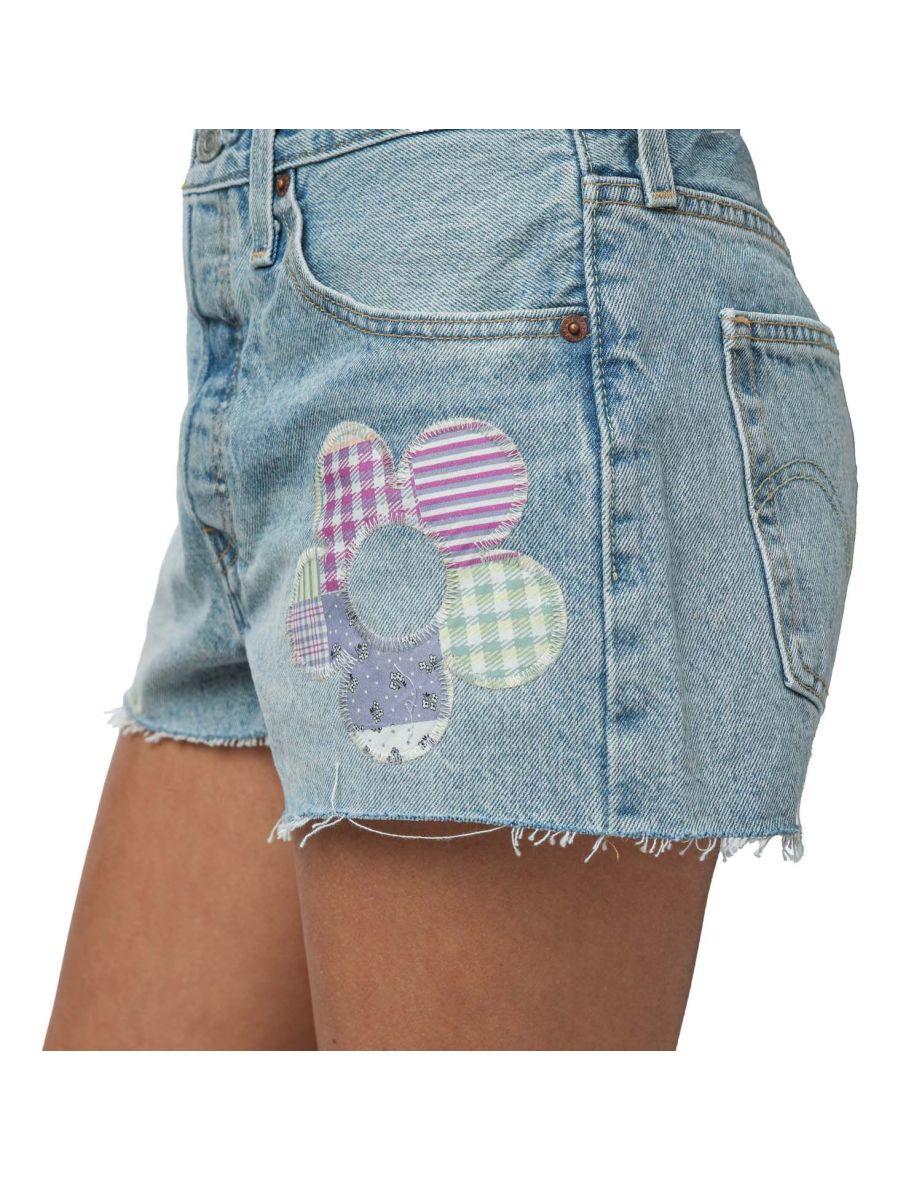 Women's Levis 501 Original Shorts in Blue - 3