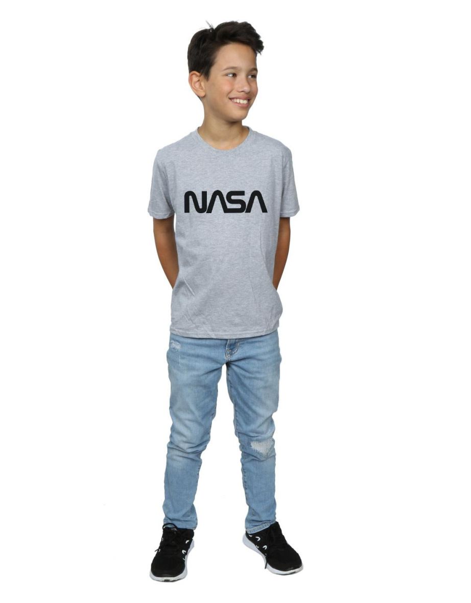 NASA Boys Modern Logo T-Shirt - Sports Grey - 3