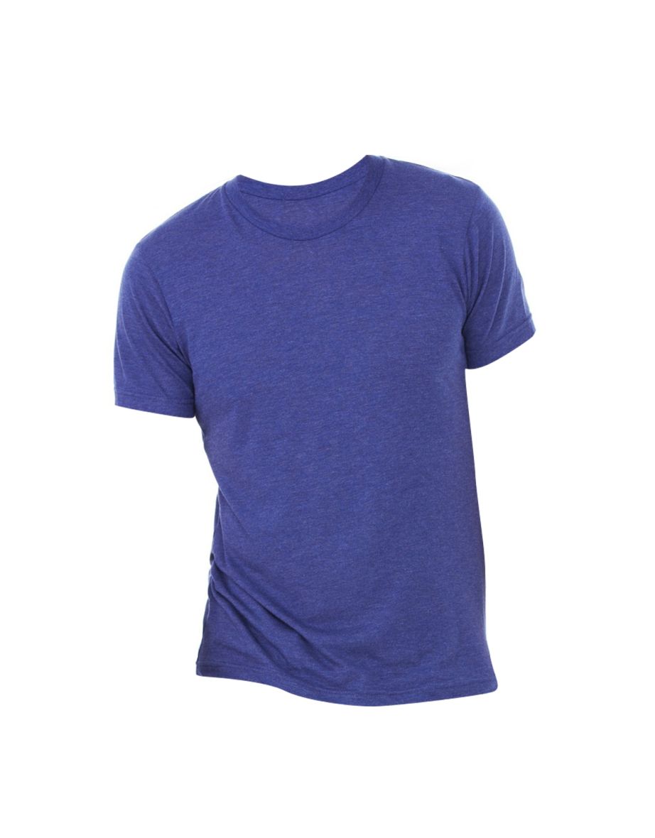 Canvas Mens Triblend Crew Neck Plain Short Sleeve T-Shirt - Navy Triblend