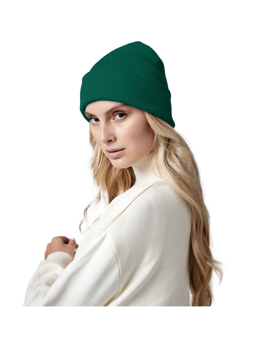 Beechfield Original Cuffed Organic Cotton Beanie - Bottle Green - 1