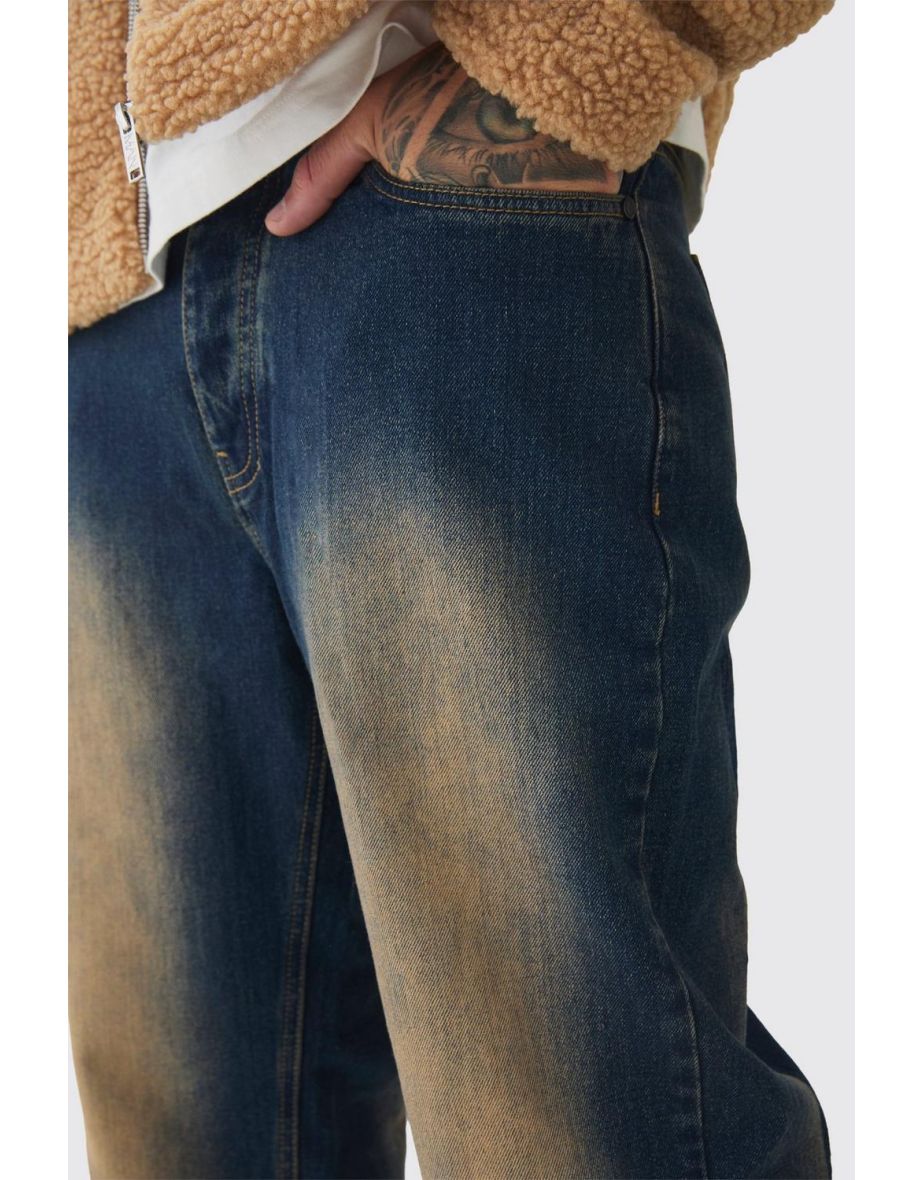 Tall Extreme Patchwork Double Layered Flared Jeans - dark wash - 2