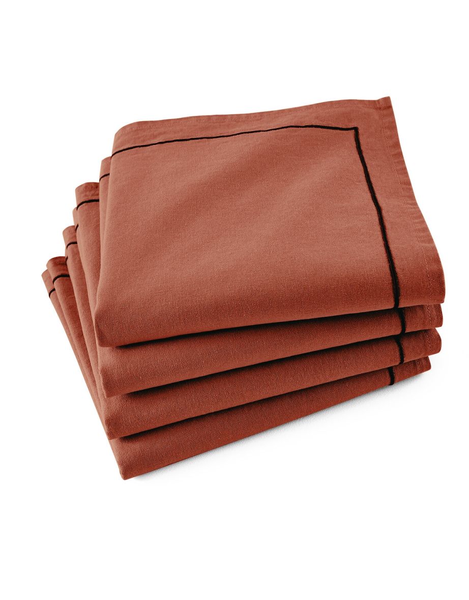 Set of 4 Bourdon Cotton & Linen Napkins