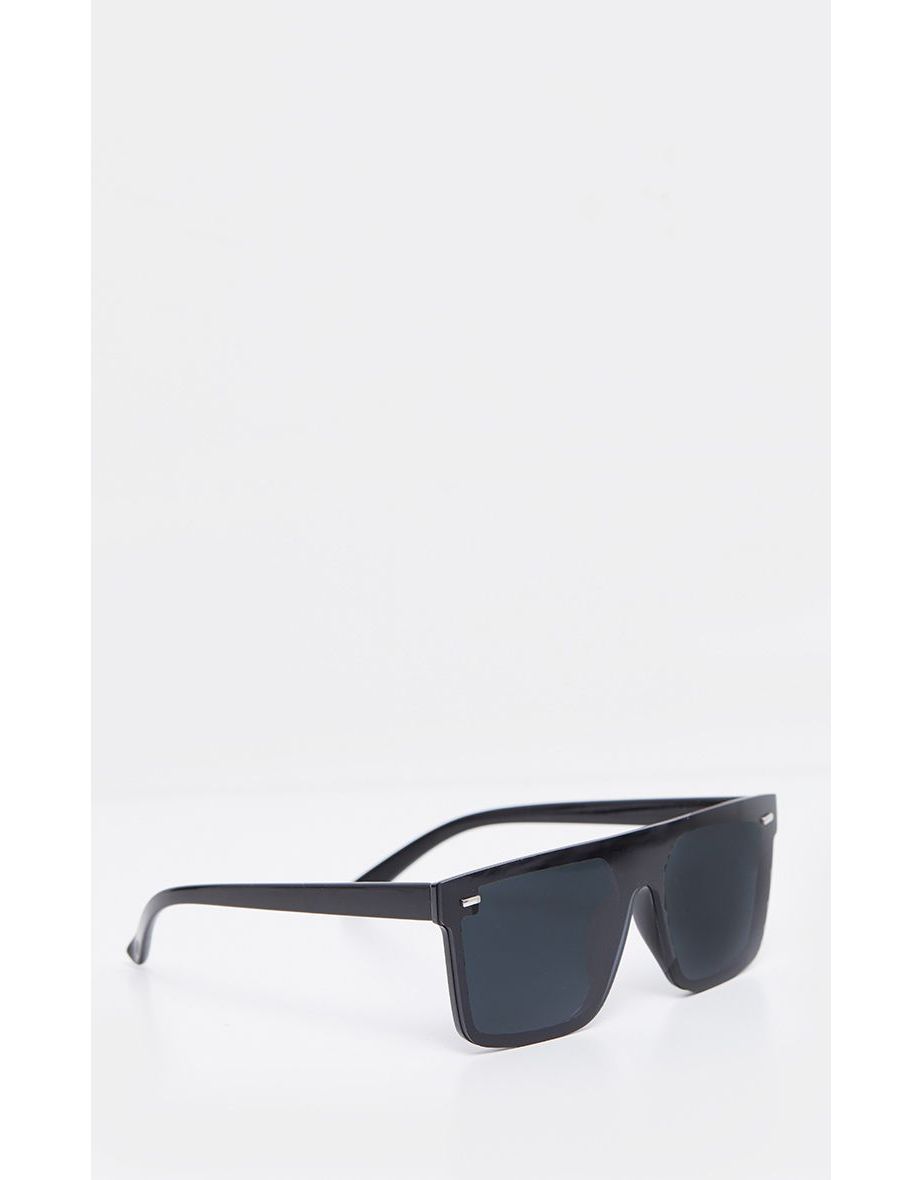 Black Oversized Resin Frame Fade Lens Sunglasses - 2