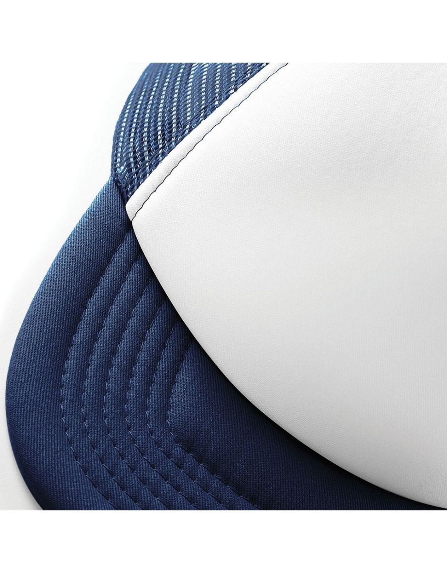 Beechfield Vintage Plain Snap-Back Trucker Cap (Pack of 2) - French Navy/White - 2