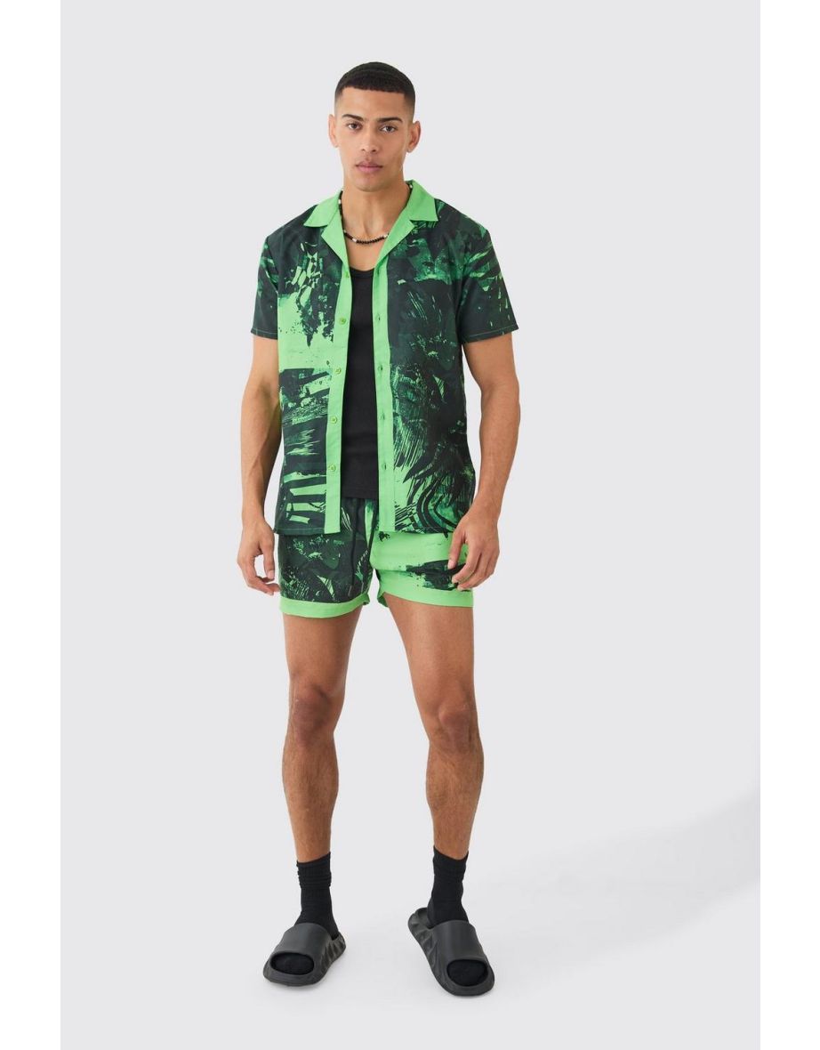 Regular Boarder Shirt & Swim Short Set - green