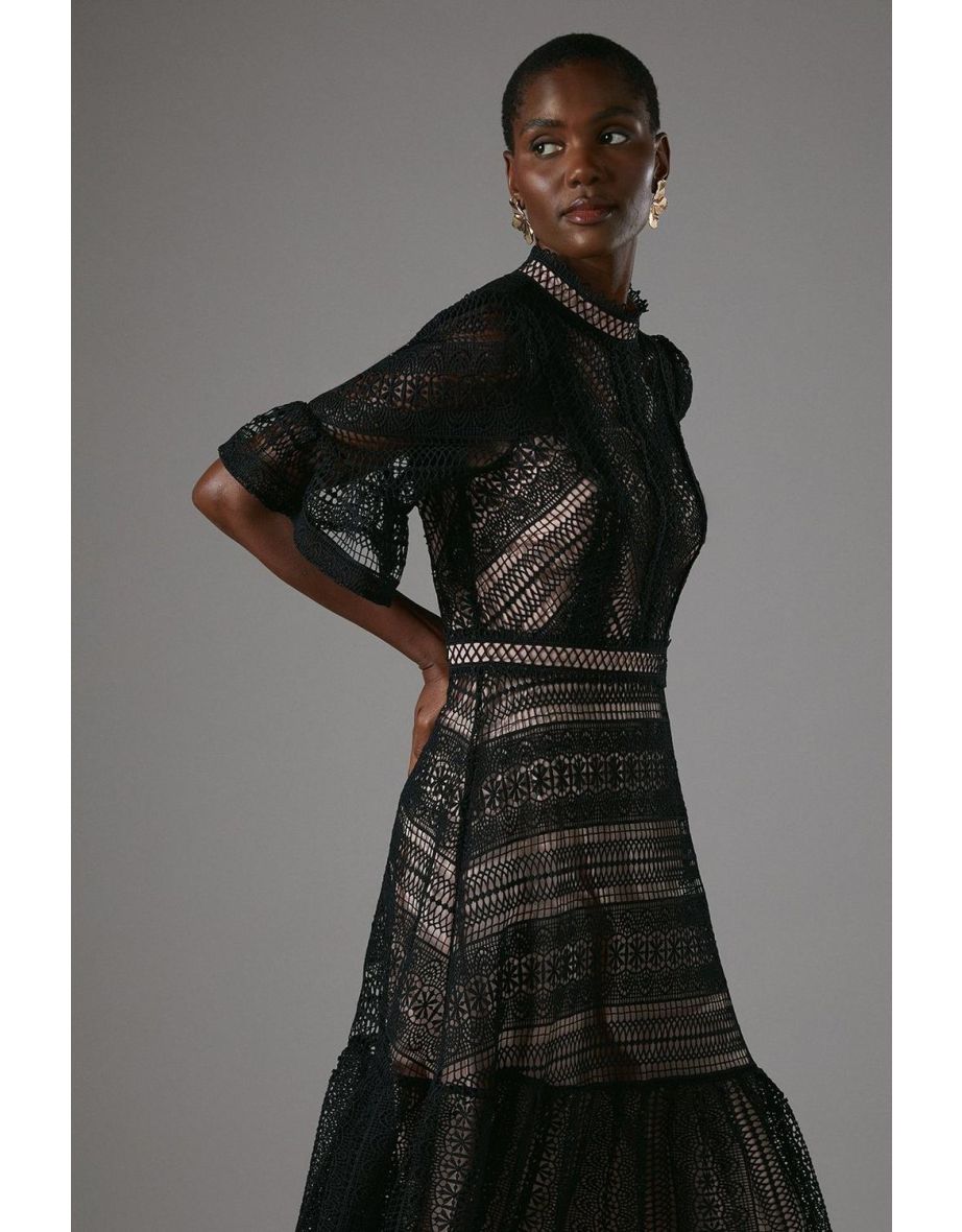 Lace Tiered Midi Dress - 3