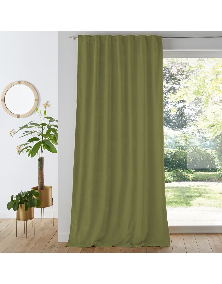 Velvet 100% Cotton Thermal Curtain with Hidden Tabs