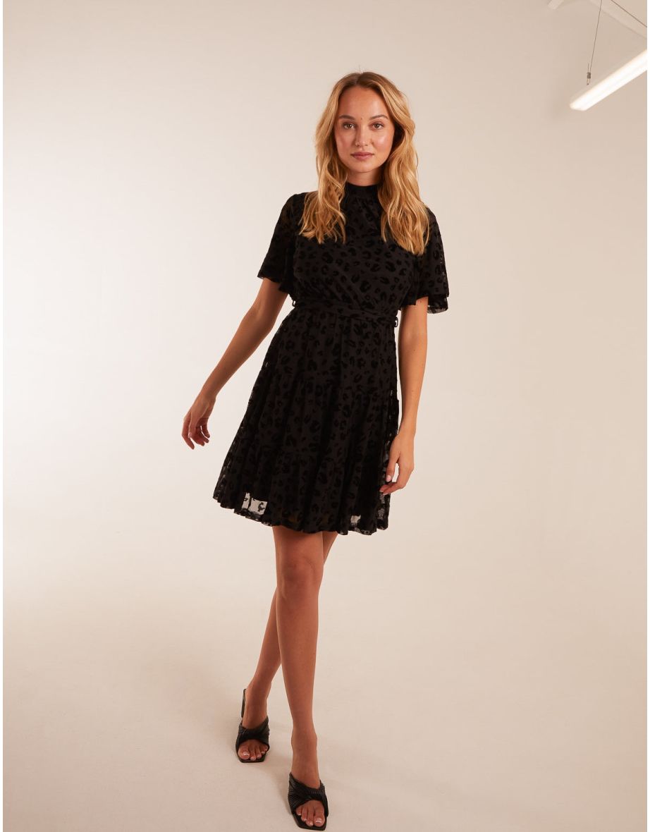Angel Sleeve Velvet Burnout Dress