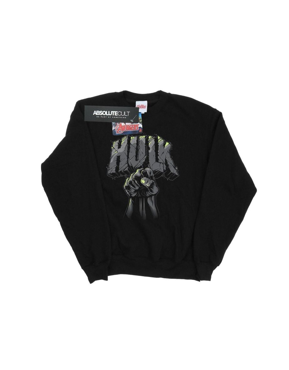 Marvel Boys Hulk Punch Logo Sweatshirt - Black - 3