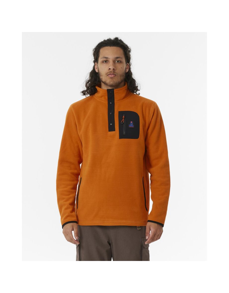 Rip Curl Mens Search Polar Half Zip Fleece Crew Neck Chest Pocket Winter Warm