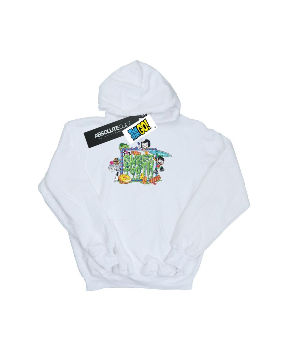DC Comics Girls Teen Titans Go Sweet Tooth Hoodie - White