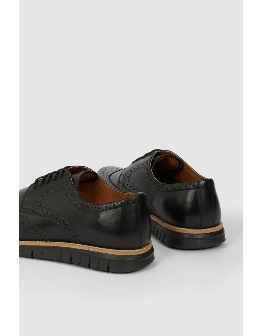 Chilten Leather Flex Sole Comfort Brogue - black - 3