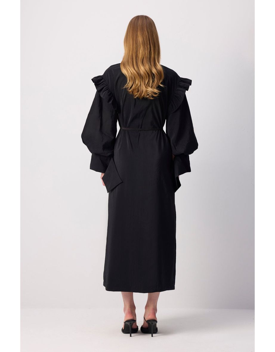 RUFFIED CUPRA DRESS - 3