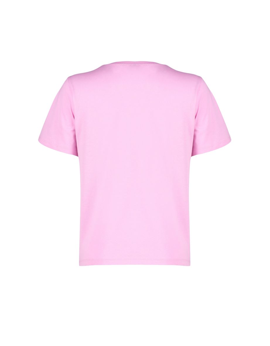 Pink 100% Cotton Basic Crew Neck Knitted T-Shirt - 7