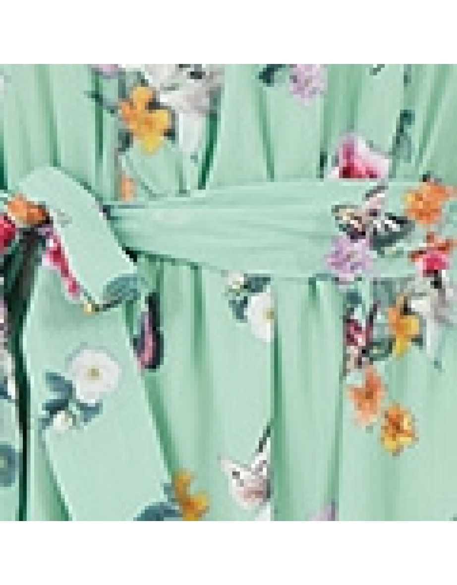 Yumi Mint Green Blossom Butterfly Bardot Dress - 2