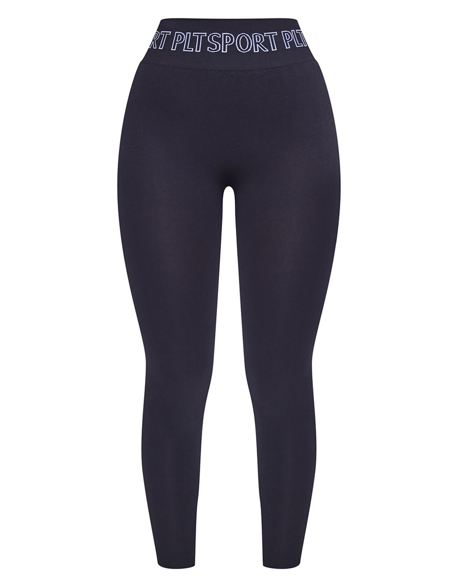 PRETTYLITTLETHING Black Sport Seamless Tape Ruched Bum Legging - 4