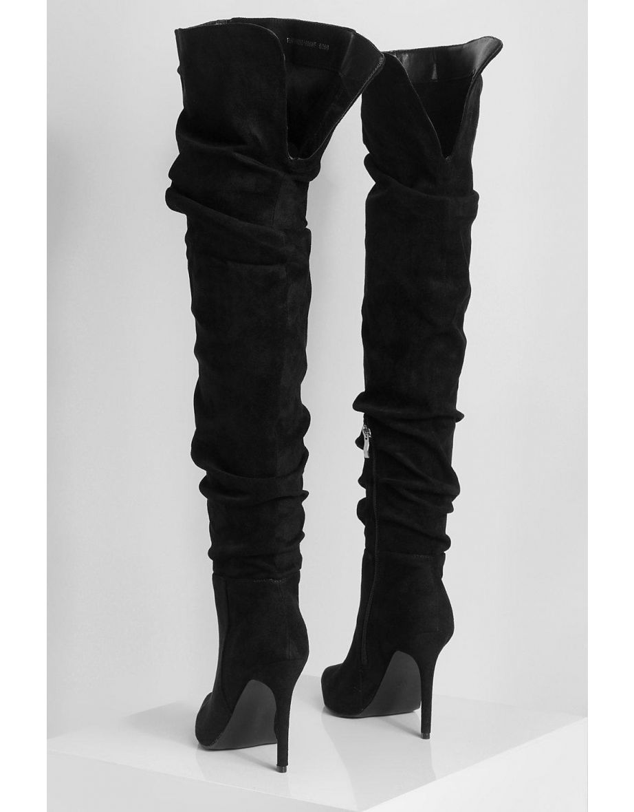 Wide Fit Thigh High Stiletto Boots - black - 3