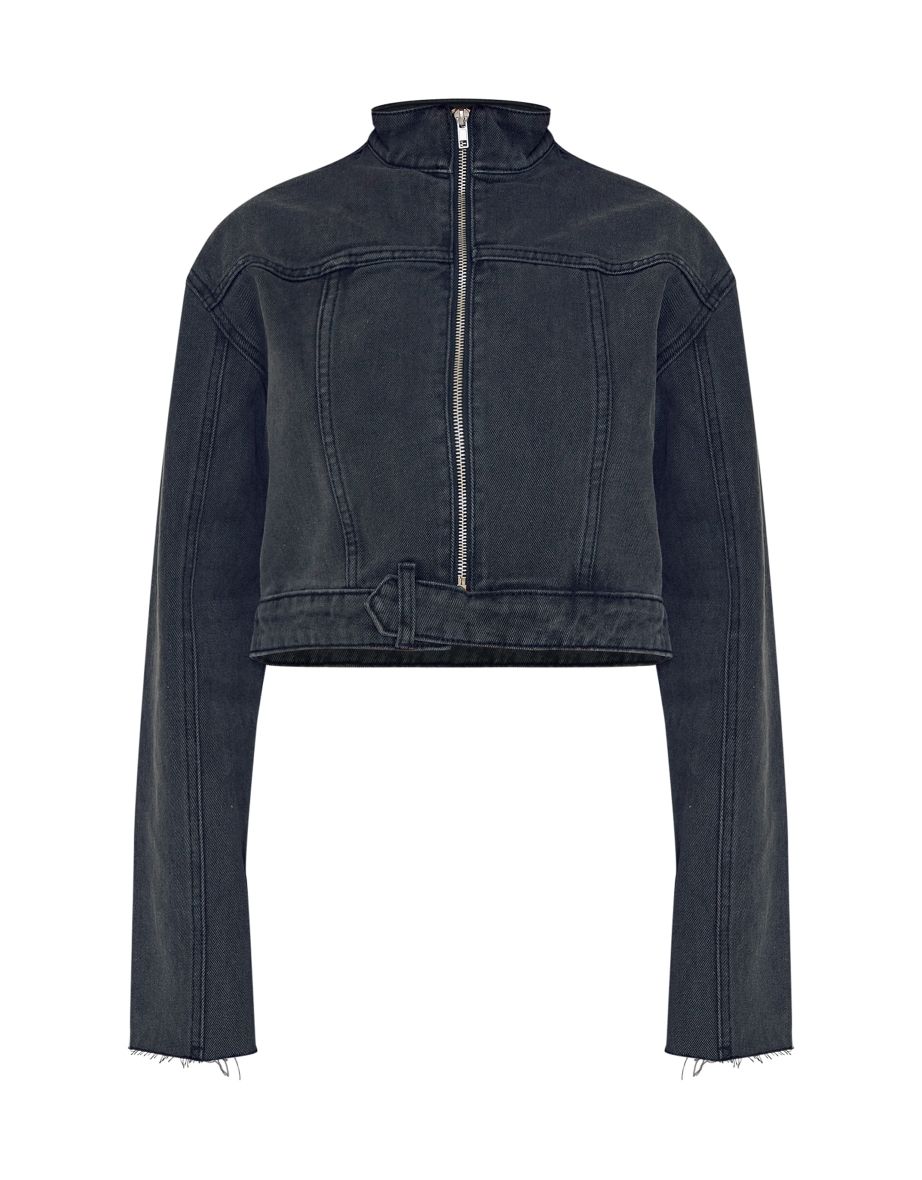 Petite Washed Black Cropped Denim Jacket - 4