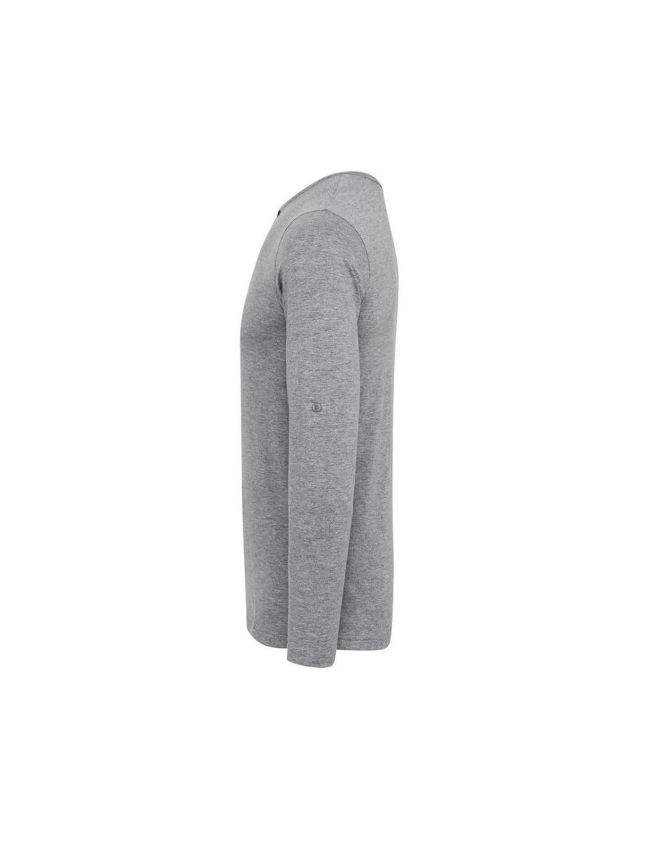 Premier Mens Long John Roll Sleeve T-Shirt - Grey Marl - 2