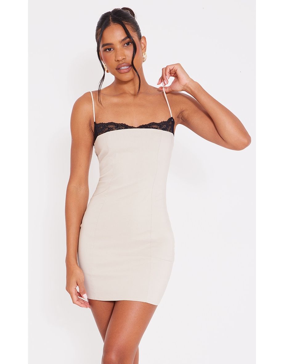 Cream lace bodycon dress on sale