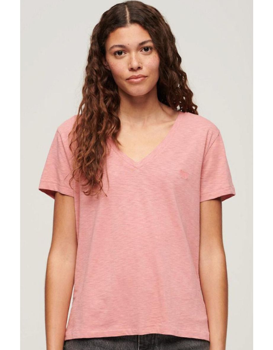 Cotton Mix V-Neck T-Shirt
