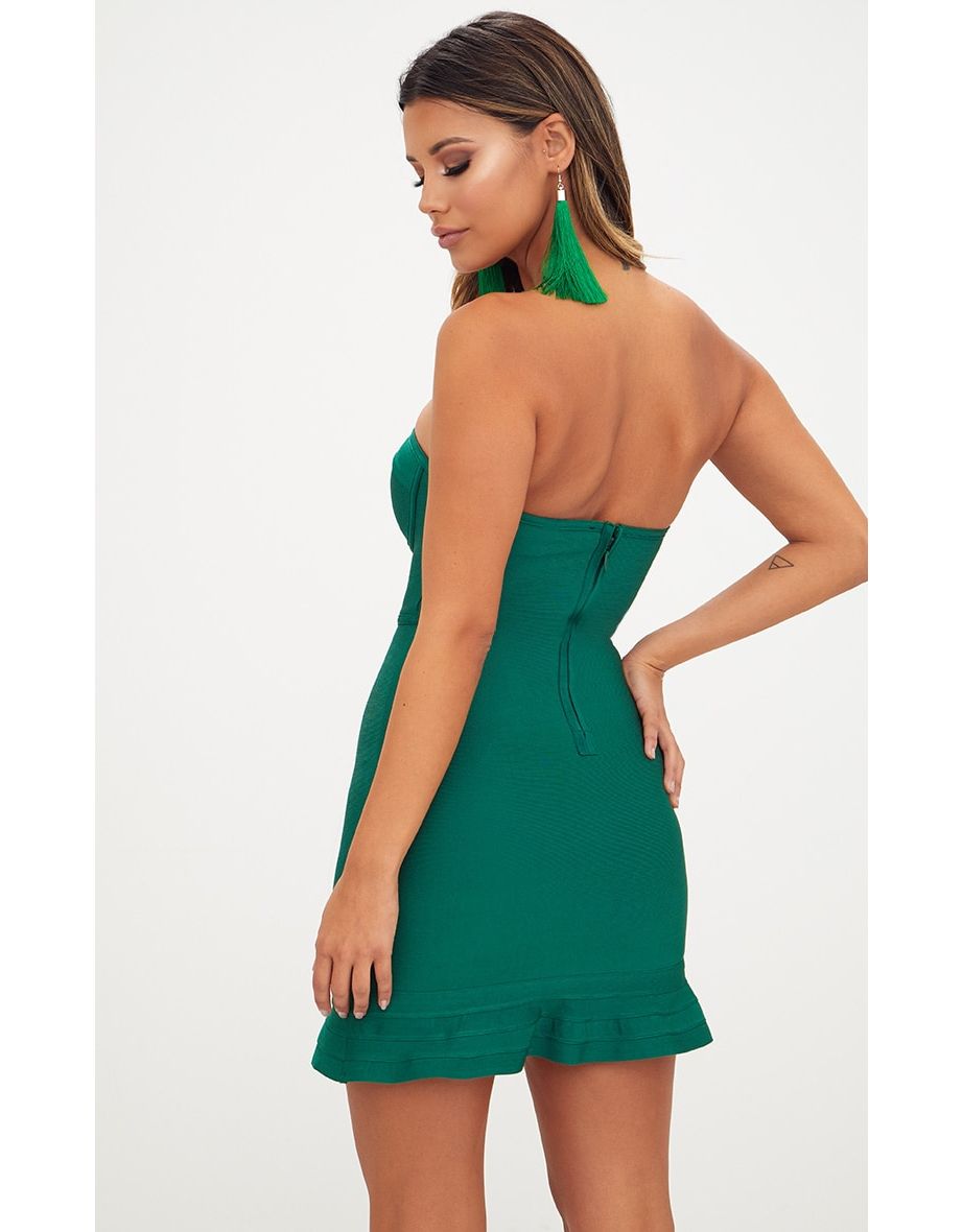 plt green bandage dress